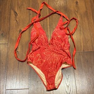 Cupshe Red Floral One Piece Swimsuit